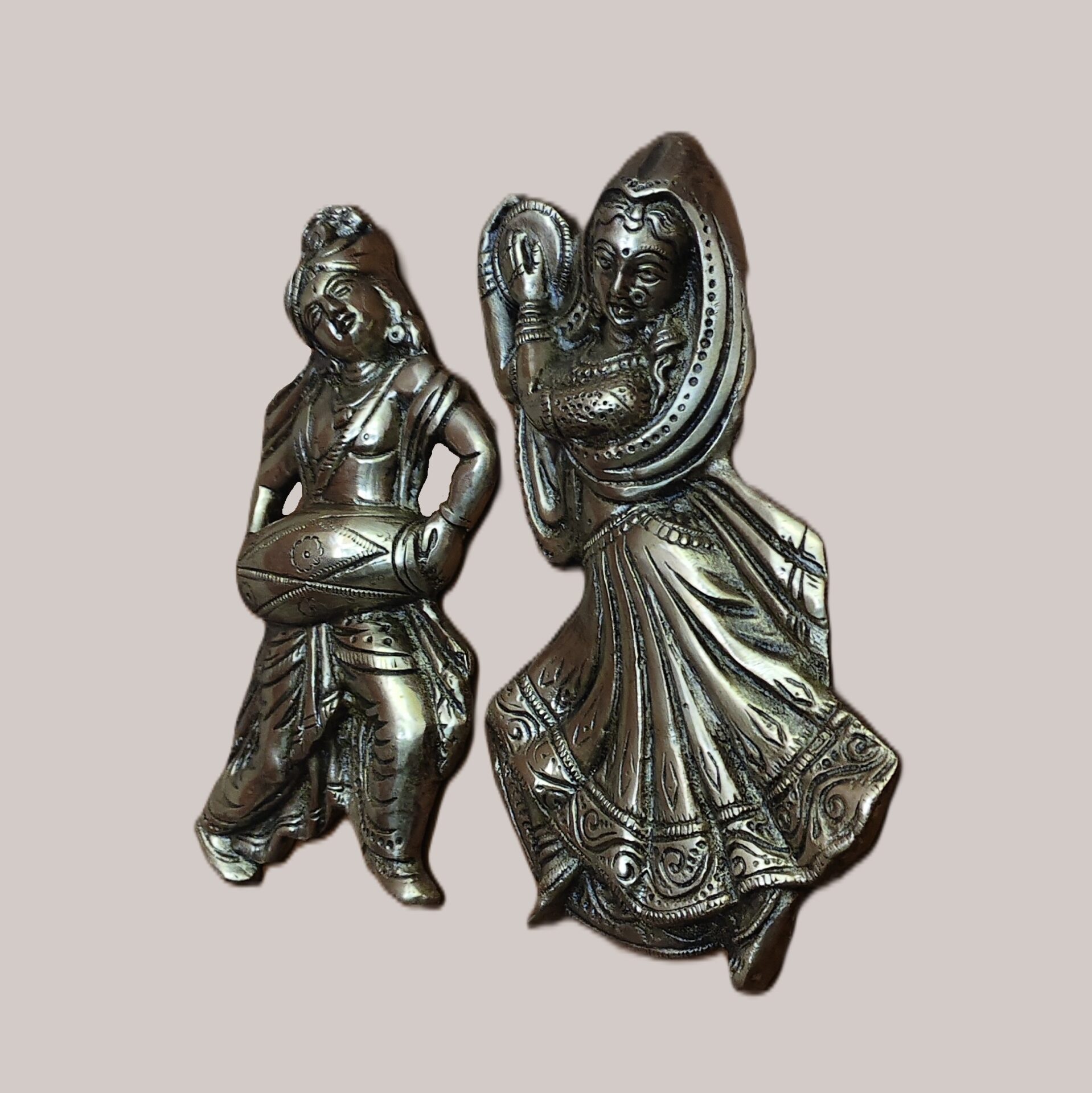 Handcrafted Brass Musician & Dancer Wall Hanging | Traditional Indian Art Décor | Vintage Ethnic Home Accent - Image 5