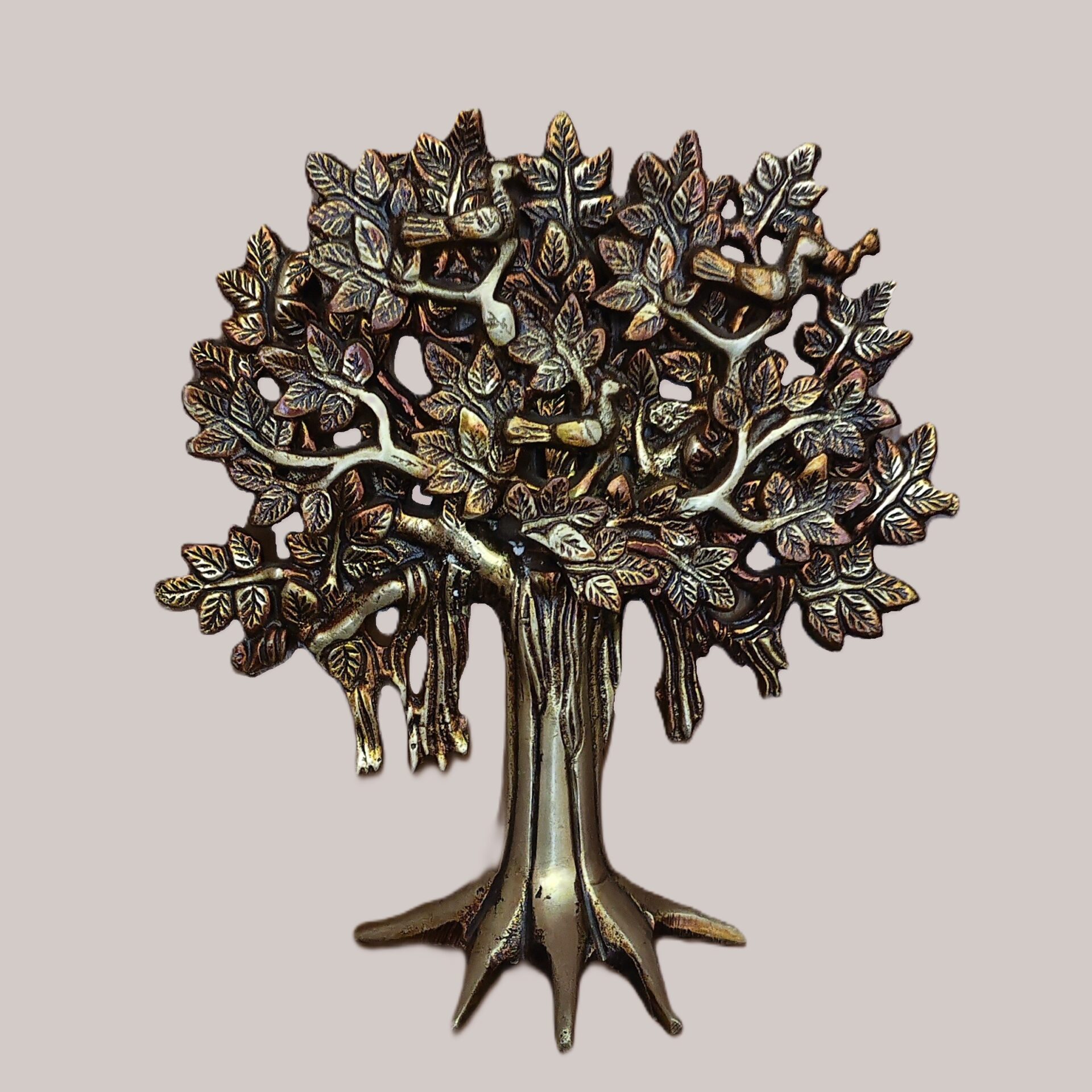 Divine Brass Tree of Life | Kalpavriksha Wall Art for Good Luck & Wealth | Elegant Vastu Feng Shui Decor for Home & Office | Antique Finish - Image 2