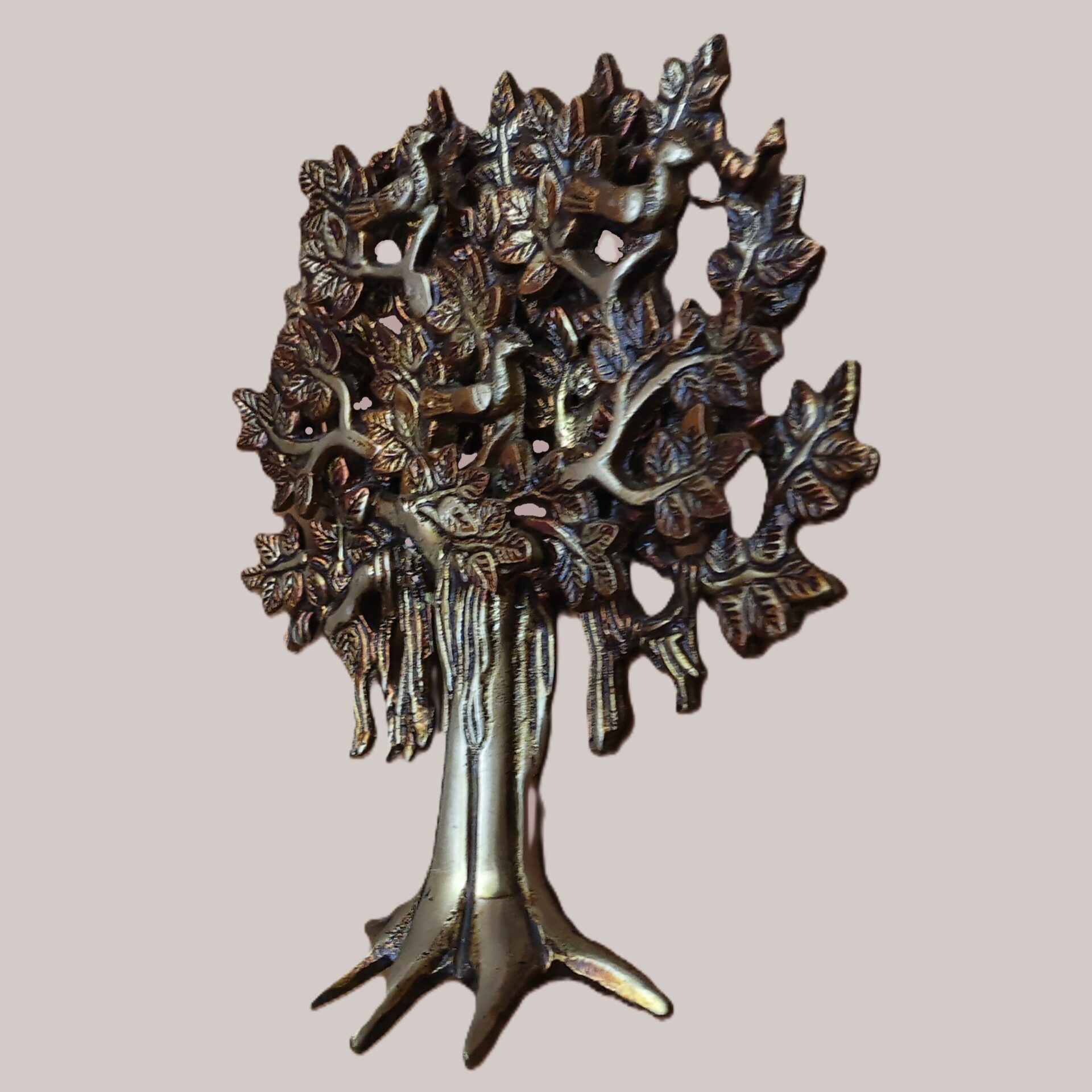 Divine Brass Tree of Life | Kalpavriksha Wall Art for Good Luck & Wealth | Elegant Vastu Feng Shui Decor for Home & Office | Antique Finish - Image 4