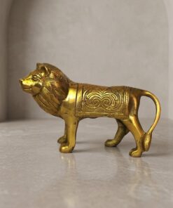 Brass Lion Showpiece | Decorative Lion Figurine for Home Décor, Office Desk, Entrance Display & Premium Gifting