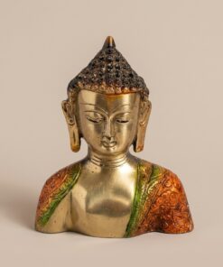 Buddha Ji Bust Brass Idol | Buddh Ji Metal Statue | Lord Budhha Sculpture | for Home, Office, Puja | Religious Figurines | Decorative Murti Gift Showpiece