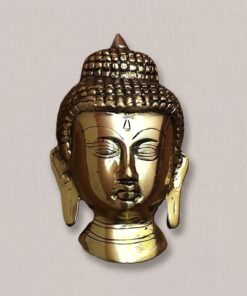 Handcrafted Brass Buddha Head Wall Hanging with Ushnisha | Vastu Feng Shui Zen Decor for Home, Meditation Room, Office & Mindfulness Gifting