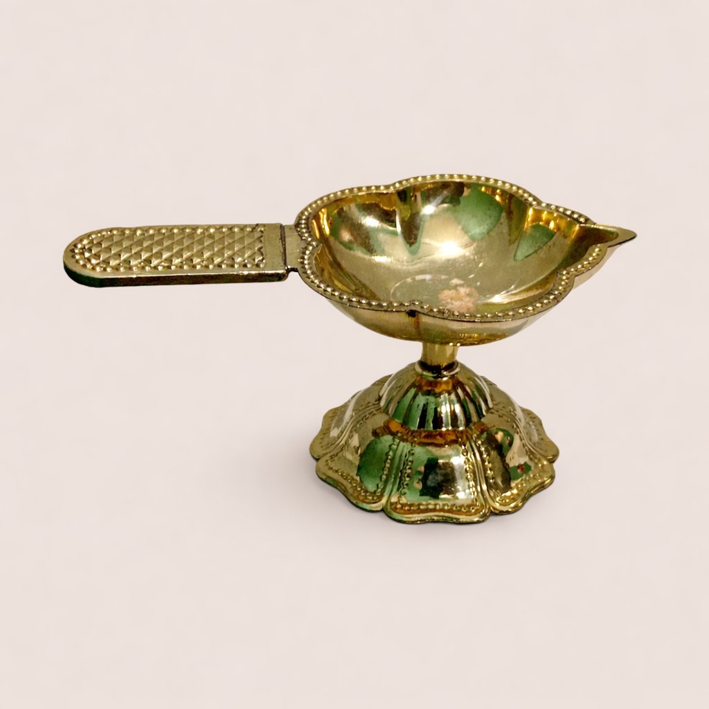 Radiant Brass Diya | Pure Brass Deepak | for Home, Office, Puja | Diwali Festival | Gift Showpiece