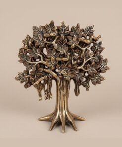Divine Brass Tree of Life | Kalpavriksha Wall Art for Good Luck & Wealth | Elegant Vastu Feng Shui Decor for Home & Office | Antique Finish