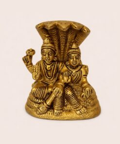 Handcrafted Brass Lakshmi Narayan Idol Under Sheshnag | Vastu Vishnu Lakshmi Statue for Wealth, Prosperity, Protection, Home Temple & Auspicious Diwali Gifting
