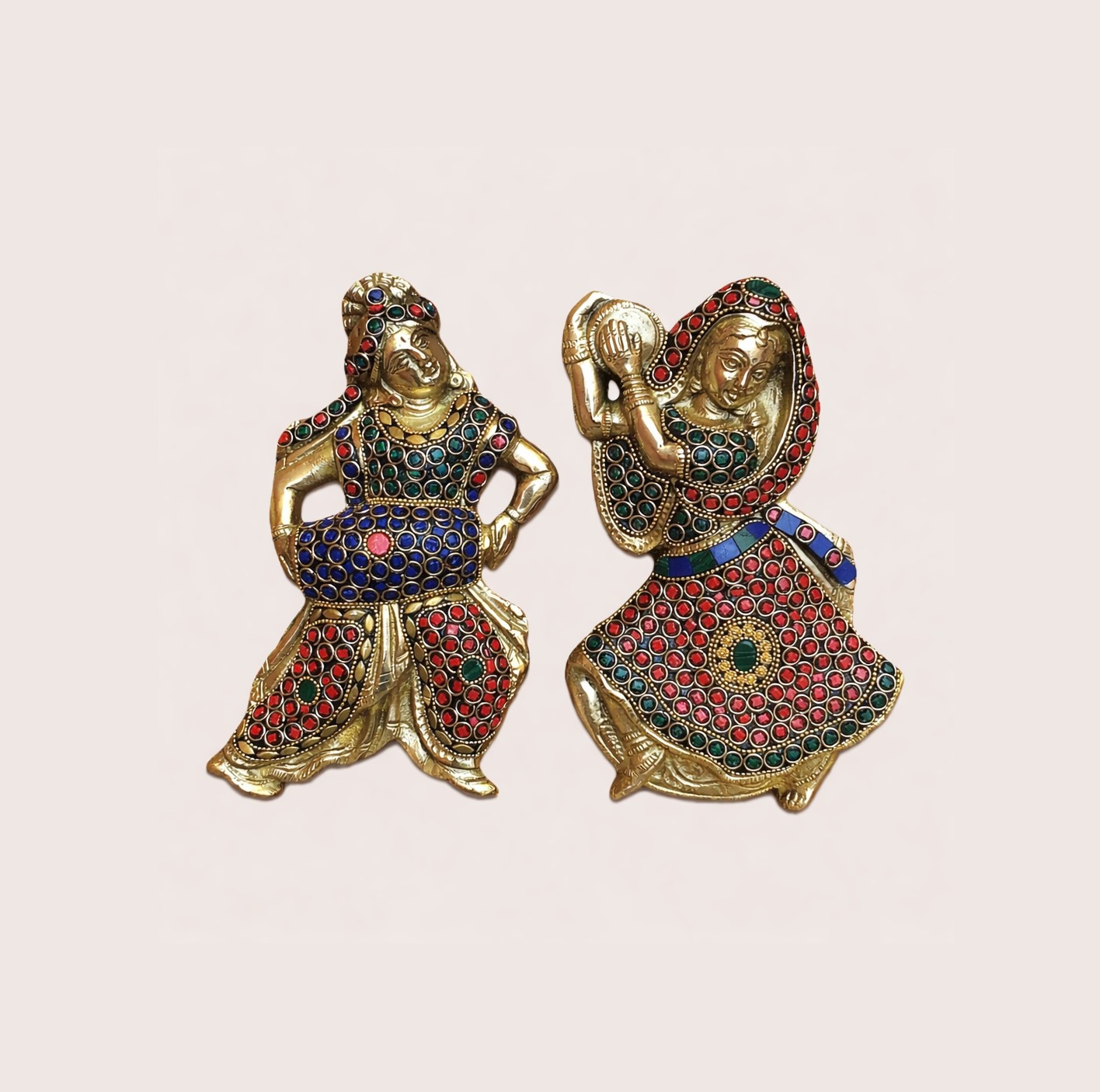 Handcrafted Brass Musician & Dancer Wall Hanging | Traditional Indian Art Décor | Vintage Ethnic Home Accent
