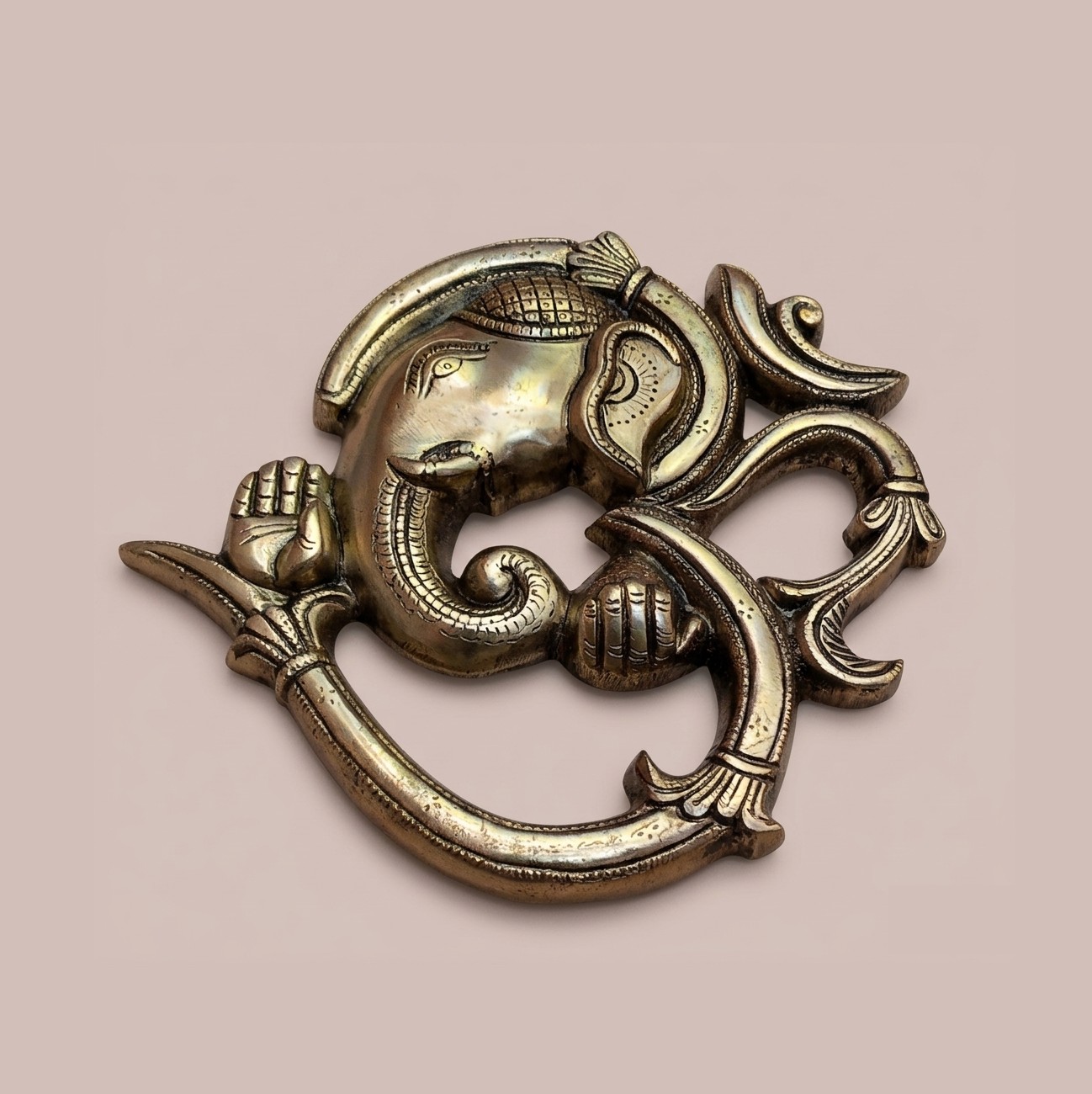 Handcrafted Brass Om Ganesh Wall Hanging | Vastu Ganesha Integrated in Om Symbol for Main Door, Home Entrance, Pooja Decor & Auspicious New Beginnings - Image 6