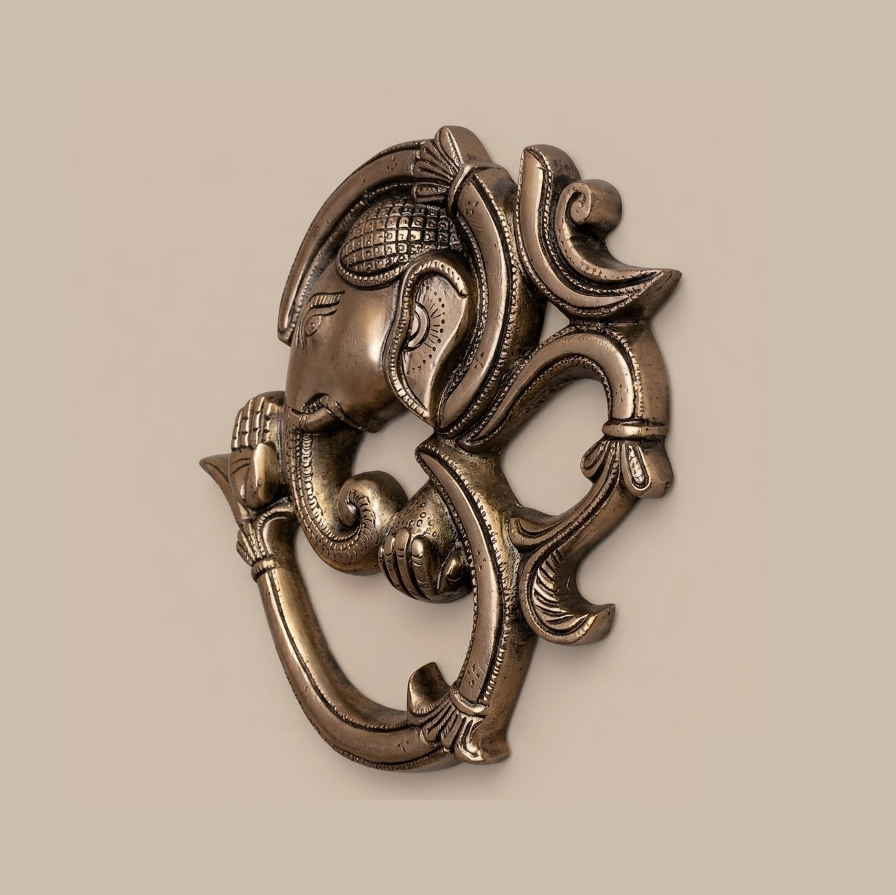 Handcrafted Brass Om Ganesh Wall Hanging | Vastu Ganesha Integrated in Om Symbol for Main Door, Home Entrance, Pooja Decor & Auspicious New Beginnings - Image 3