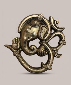 Handcrafted Brass Om Ganesh Wall Hanging | Vastu Ganesha Integrated in Om Symbol for Main Door, Home Entrance, Pooja Decor & Auspicious New Beginnings