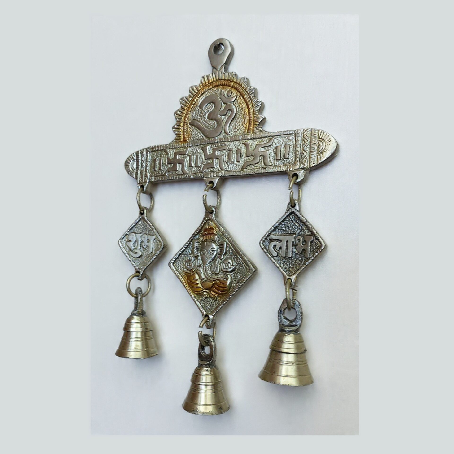 Handcrafted Brass Shubh Labh Wall Hanging with Om Swastik Ganesh & Temple Bells | Vastu Main Door Hanging for Home Entrance, Prosperity & Auspicious Blessing - Image 4