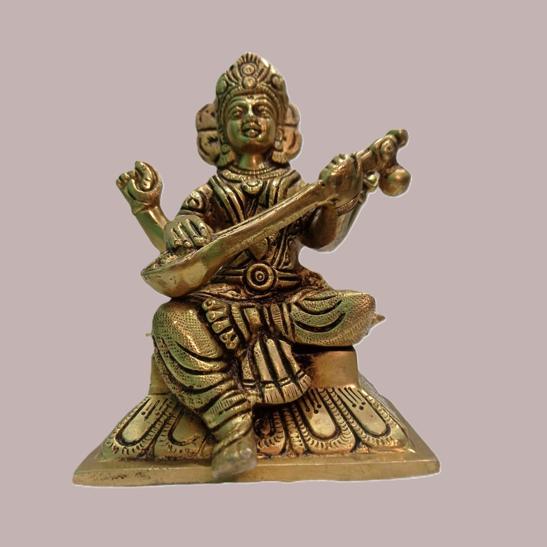 Timeless Saraswati Brass Figurine