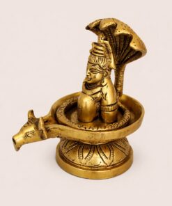 Brass Shivling with Sheshnag & Nandi | Abhishek Jal Dhara Shivling | Handmade Hindu God Idol for Pooja, Home Temple, Office Décor & Spiritual Gift