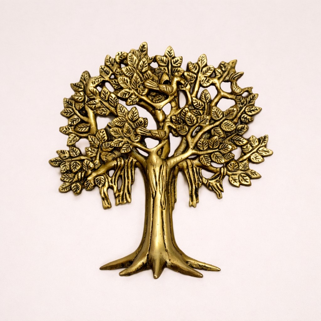 Divine Brass Tree of Life | Kalpavriksha Showpiece for Good Luck & Wealth | Elegant Vastu Feng Shui Decor for Home & Office