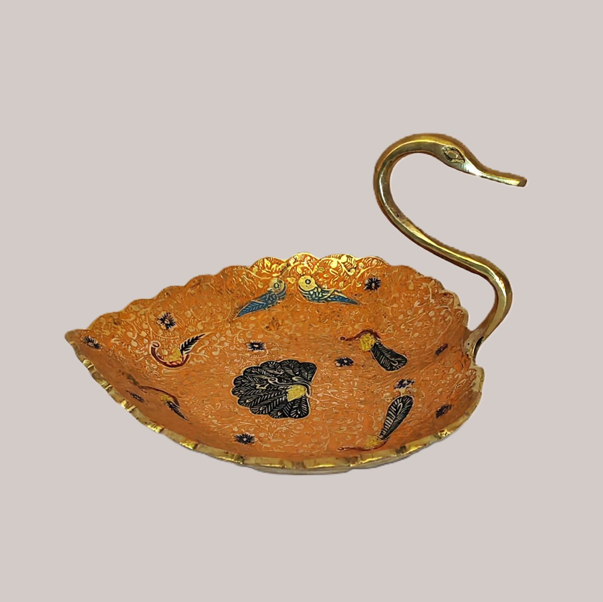 Handcrafted Brass Swan Dry Fruit Plate with Meenakari Work | Decorative Hans Serving Bowl for Home Decor, Festive Gifting, Diwali, Wedding & Tableware - Image 4