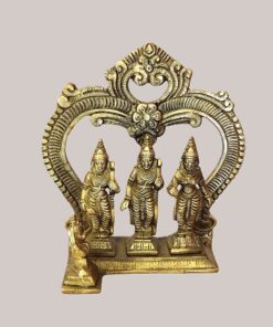 Handcrafted Brass Ram Darbar Idol with Prabhavali Arch | Vastu Ram Lakshman Sita Hanuman Murti for Home Temple, Pooja Room & Auspicious Devotional Gifting